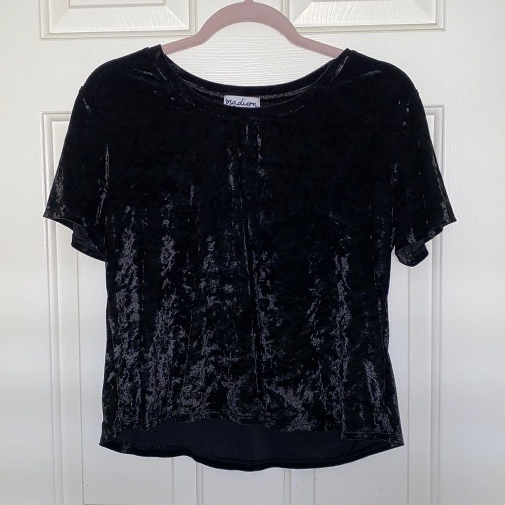 Black Velvet Cropped Top